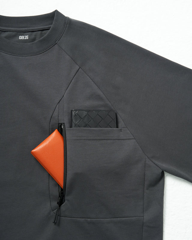SEIZE - FUNCTIONAL POCKET TEE - WOOD GREY