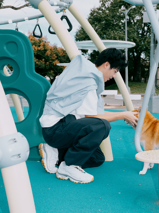 SEIZE - PINSTRIPES BALLOON SHIRT - CLOUD BREEZE