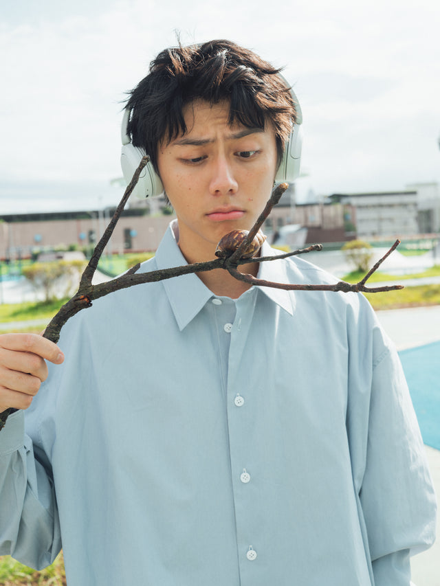 SEIZE - PINSTRIPES BALLOON SHIRT - CLOUD BREEZE