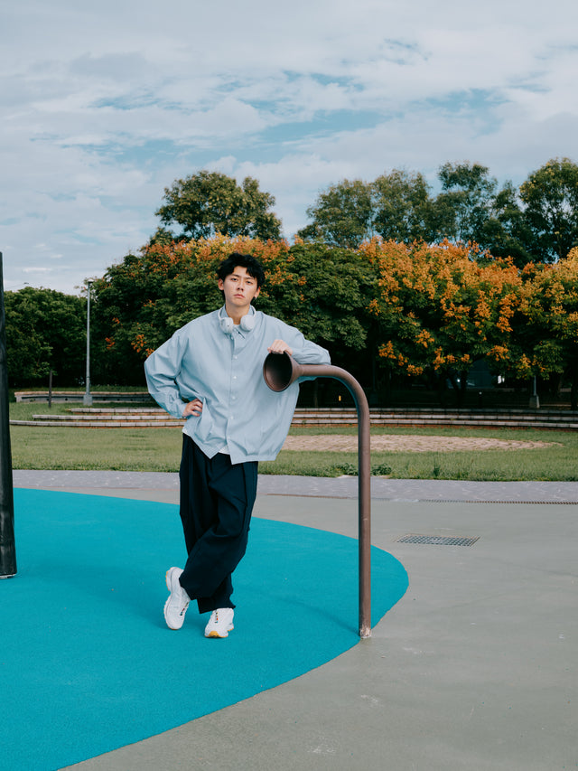 SEIZE - PINSTRIPES BALLOON SHIRT - CLOUD BREEZE