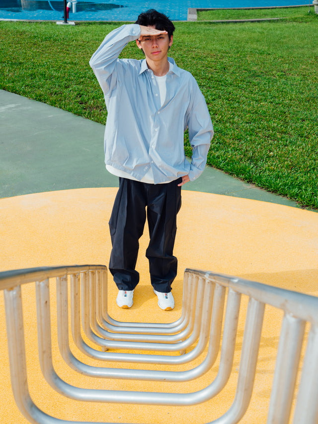 SEIZE - PINSTRIPES BALLOON SHIRT - CLOUD BREEZE