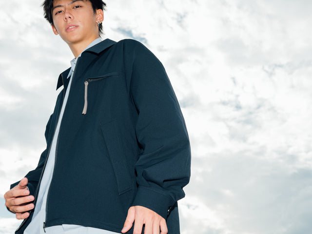 SEIZE - SOLOTEX TWILL DRAWCORD BLOUSON - DEEP MARINE