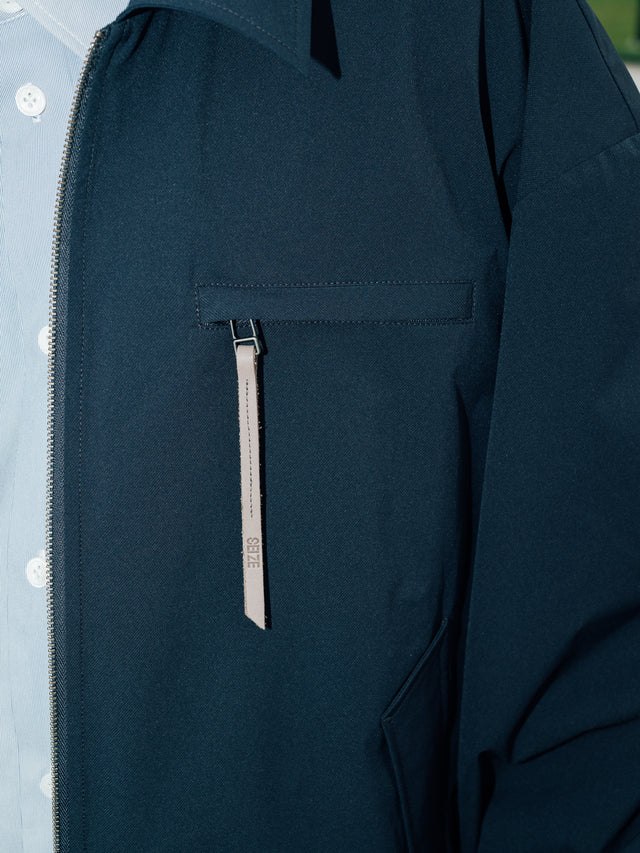 SEIZE - SOLOTEX TWILL DRAWCORD BLOUSON - DEEP MARINE