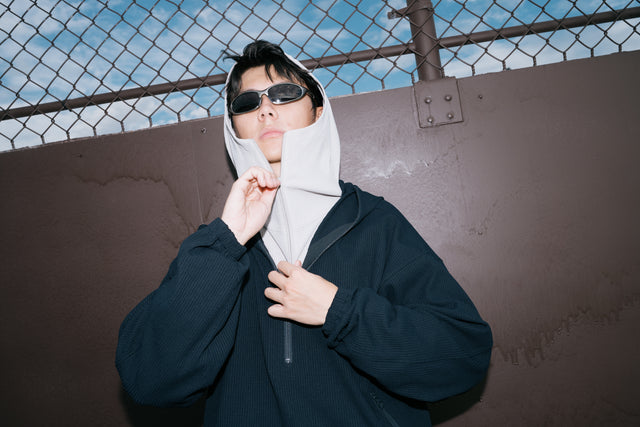 SEIZE - WAFFLE HALF ZIP PULLOVER - METRO OCEAN