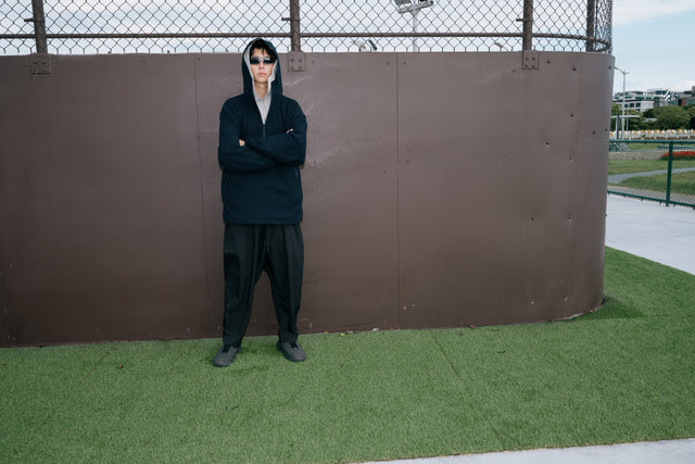 SEIZE - WAFFLE HALF ZIP PULLOVER - METRO OCEAN