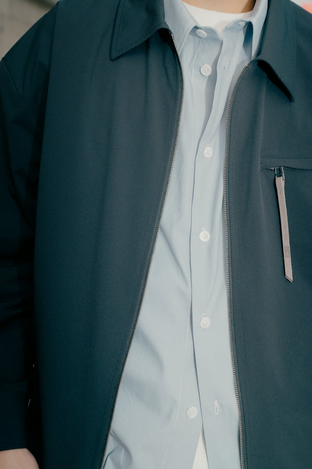 SEIZE - SOLOTEX TWILL DRAWCORD BLOUSON - DARK MIST