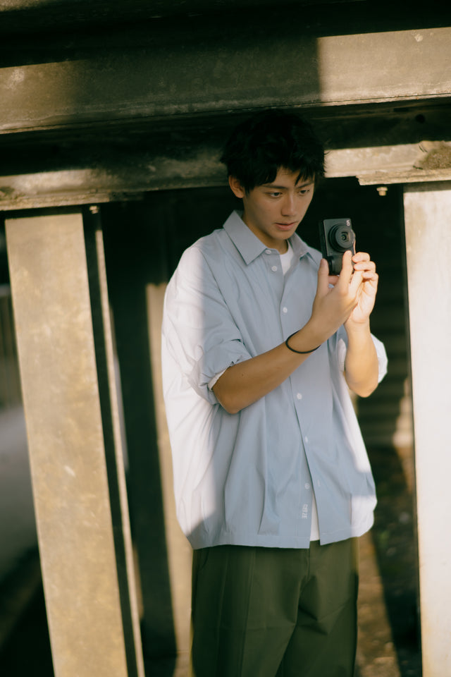 SEIZE - PINSTRIPES BALLOON SHIRT - CLOUD BREEZE