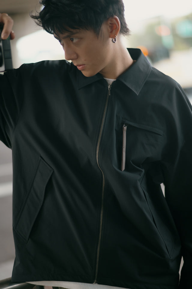 SEIZE - SOLOTEX TWILL DRAWCORD BLOUSON - DARK MIST