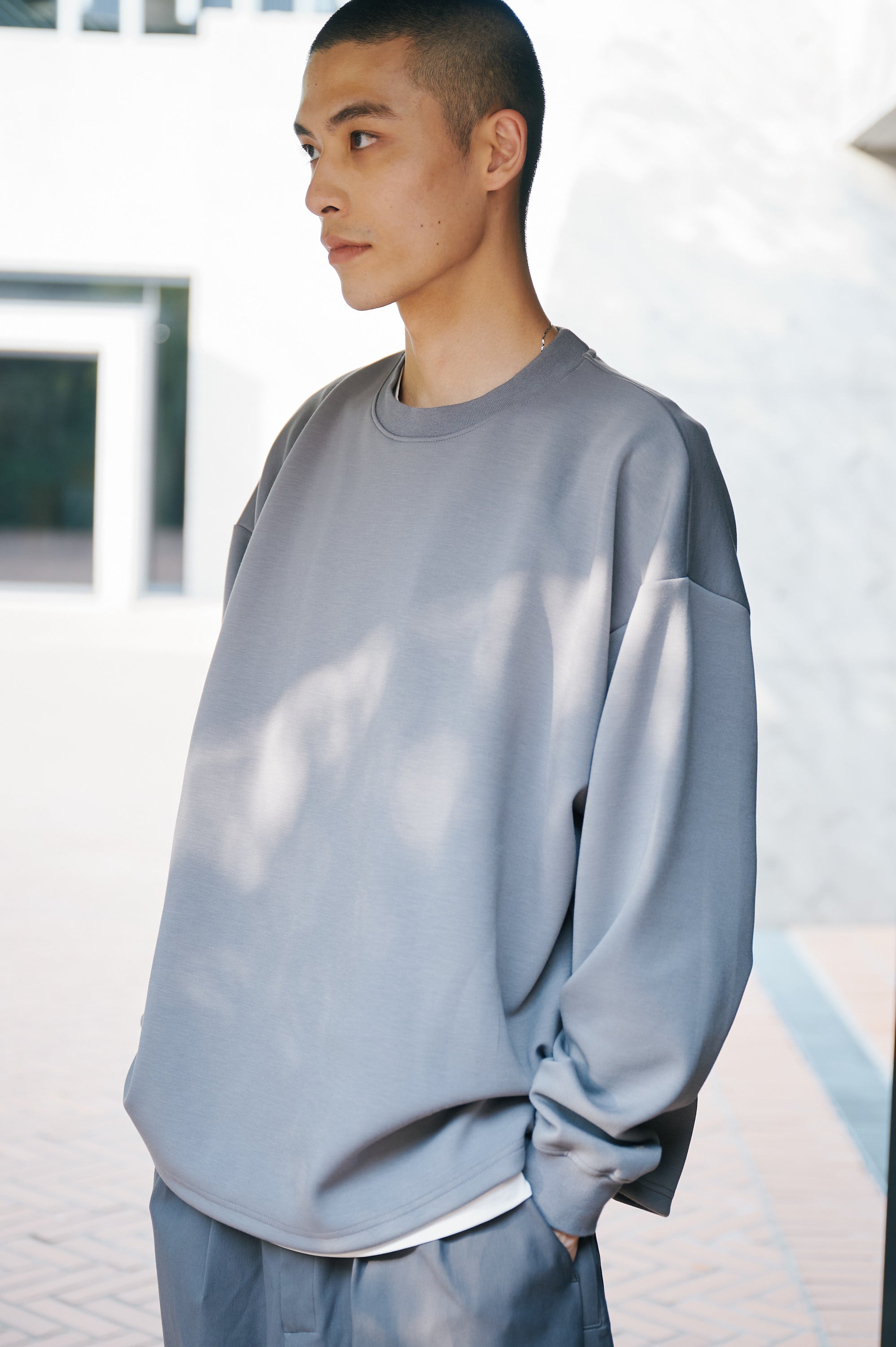 SEIZE 23AW - TENCEL LONG SLEEVES - BASALT