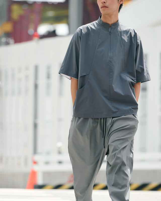 SEIZE - TECH SOLOTEX 2WAY HALF ZIP SHIRT - MOON GREY