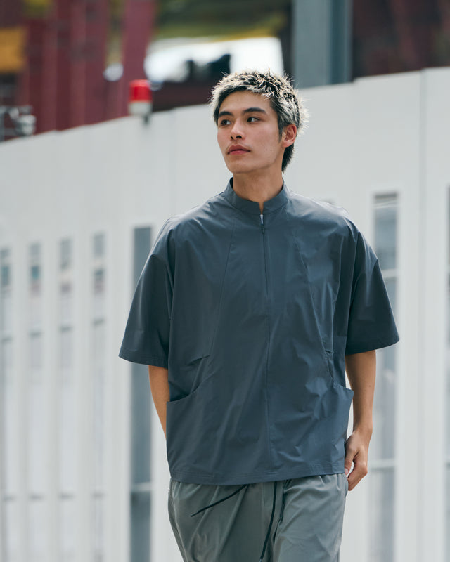 SEIZE - TECH SOLOTEX 2WAY HALF ZIP SHIRT - MOON GREY