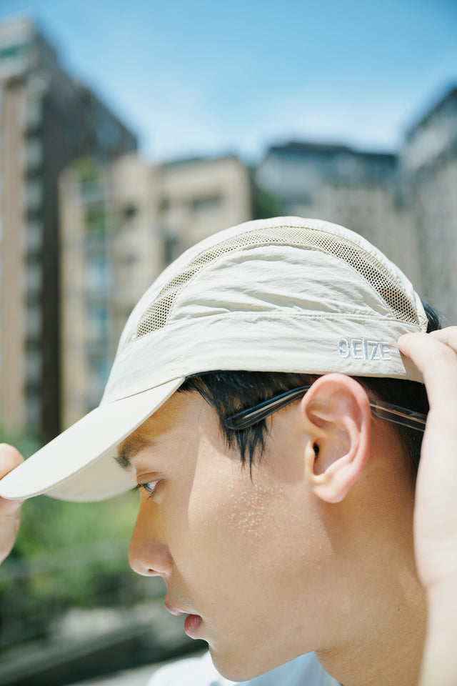 SEIZE 23AW TECH SUN PROTECTION GOLF CAP PEARL KHAKI