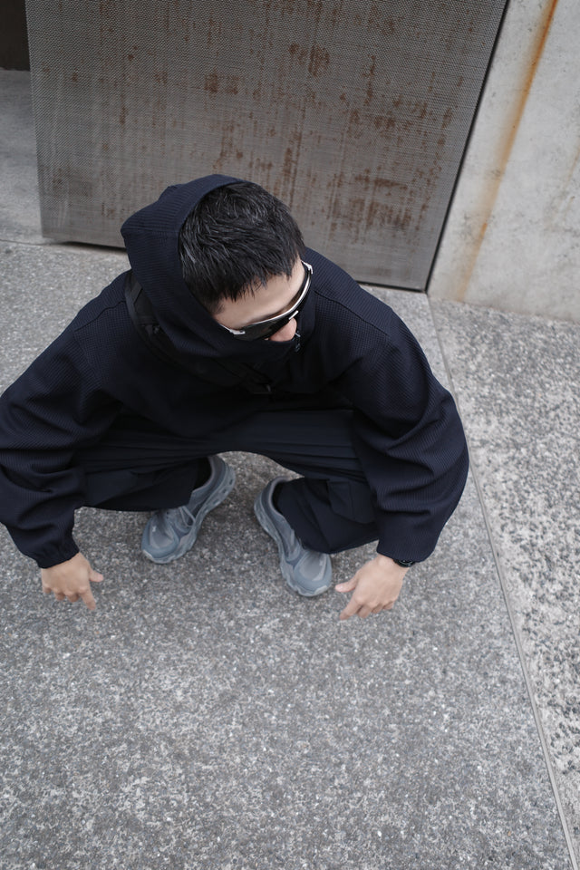 SEIZE - WAFFLE HALF ZIP PULLOVER - METRO OCEAN