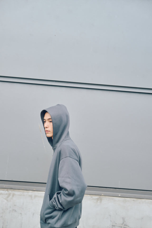 SEIZE - ANTISTATIC HALF ZIP OVERSIZED HOODIE - GRAPHITE
