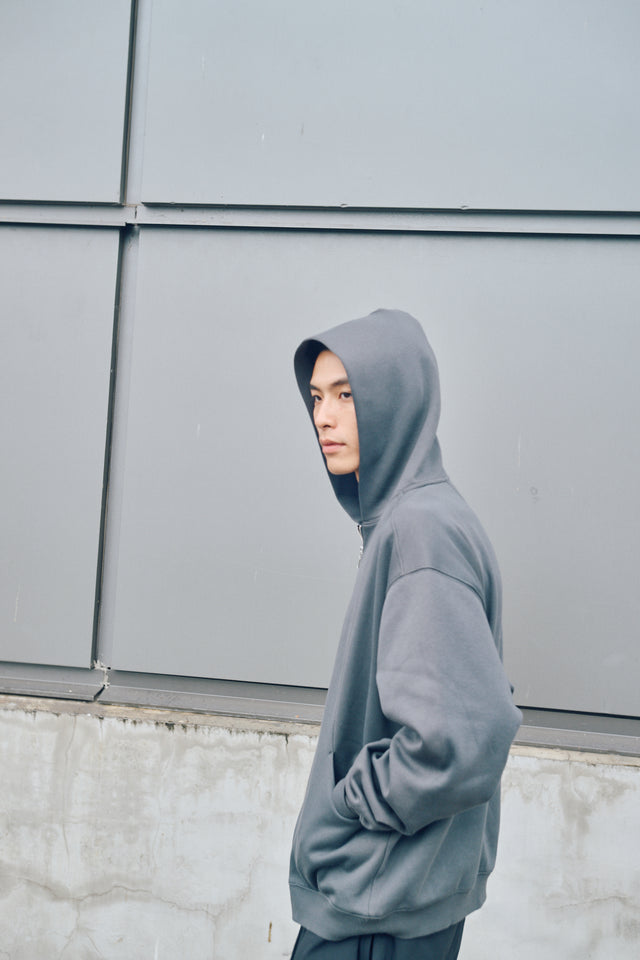 SEIZE - ANTISTATIC HALF ZIP OVERSIZED HOODIE - GRAPHITE