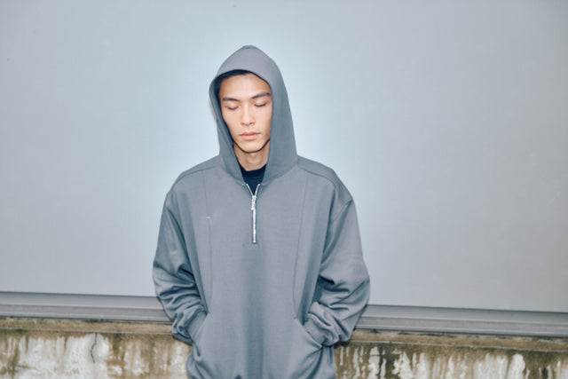 SEIZE - ANTISTATIC HALF ZIP OVERSIZED HOODIE - GRAPHITE