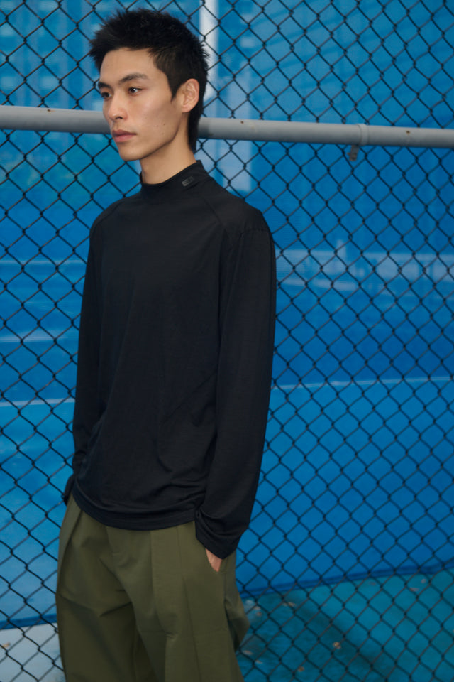 SEIZE - MERINO WOOL MOCK NECK - INK