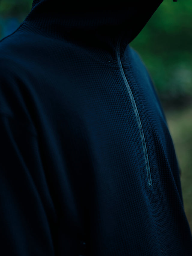 SEIZE - WAFFLE HALF ZIP PULLOVER - METRO OCEAN