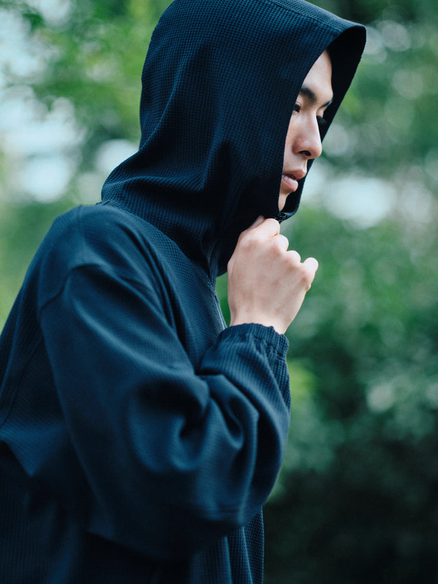 SEIZE - WAFFLE HALF ZIP PULLOVER - METRO OCEAN