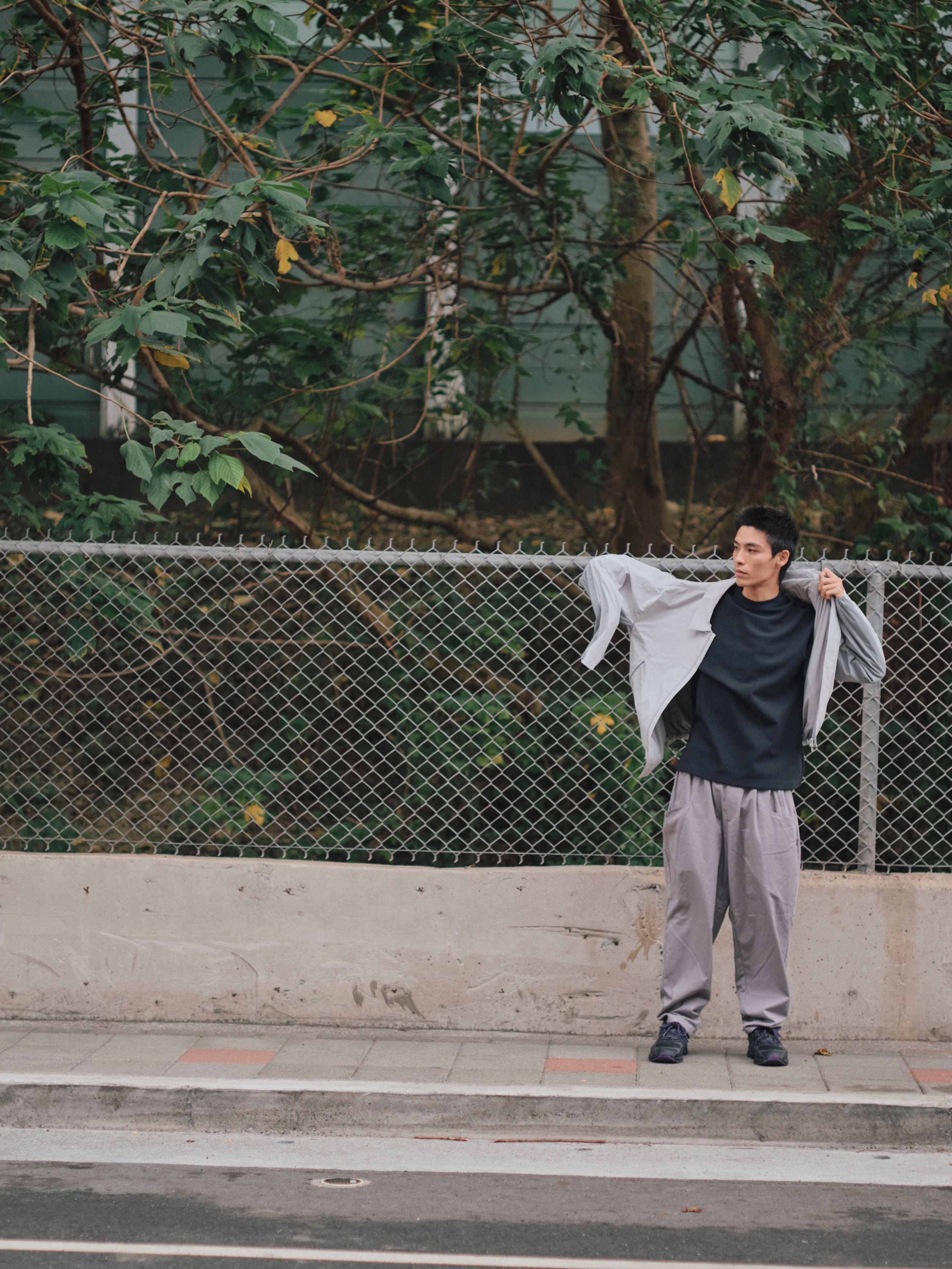 SEIZE - WIDE TAPERED SAROUEL PANTS - TITANIUM GREY