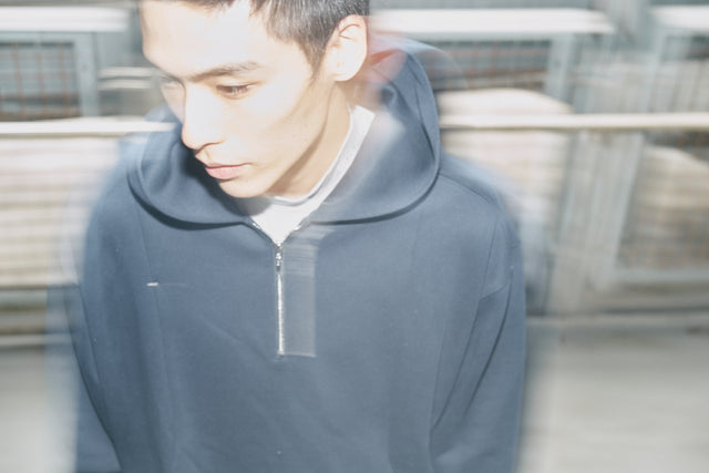 SEIZE - ANTISTATIC HALF ZIP OVERSIZED HOODIE - OCEAN CURRENT