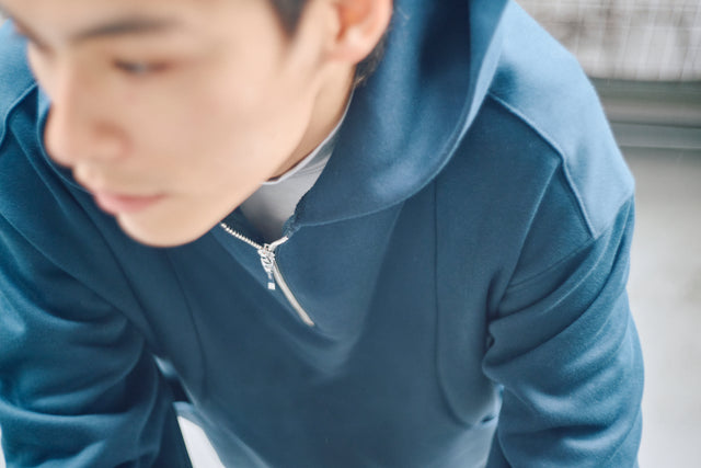SEIZE - ANTISTATIC HALF ZIP OVERSIZED HOODIE - OCEAN CURRENT
